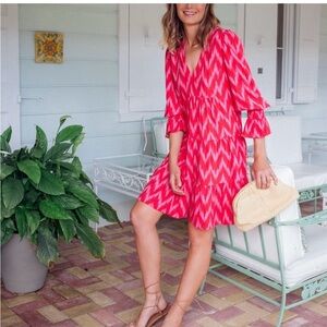 Tuckernuck Dress Pomander Place Hot Pink Ikat Kenzo Mini Sz XXL, worn once